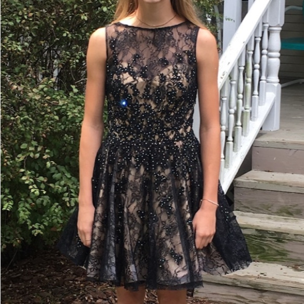 Black lace homecoming dress, size 4